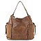 3IN1 MODERN TWO TONE DESIGN HOBO BAG WITH MINI BAG AND WALLET SET