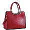 CUTE CROCO PATTERN SATCHEL WITH LONG STRAP