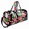 Glossy Flower Printed 2-in-1 Duffel & Makeup Pouch Set