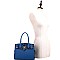 2-Way Medium Snake Print Padlock Accent Satchel