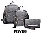 3 in 1 Stylish Tri-Zip Accent Back Pack Clutch Set