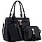 3 in 1 Tassel Accent Tote Cross Body Value SET