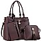 3 in 1 Tassel Accent Tote Cross Body Value SET