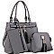 3 in 1 Tassel Accent Tote Cross Body Value SET