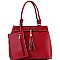 3 in 1 Tassel Accent Tote Cross Body Value SET