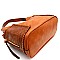 Crocodile Print Whipstitched Side Pocket 3 in 1 Hobo Wallet SET