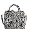 Medium 2-Way Snake Print Metal Handle Satchel