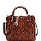 Medium 2-Way Snake Print Metal Handle Satchel