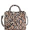 Medium 2-Way Snake Print Metal Handle Satchel