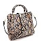 Medium 2-Way Snake Print Metal Handle Satchel