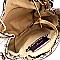 Medium 2-Way Snake Print Metal Handle Satchel