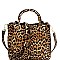 2-Way Leopard Print Medium Satchel