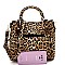2-Way Leopard Print Medium Satchel