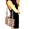 SNAKE PRINT TASSEL ACCENT SATCHEL