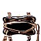 SNAKE PRINT TASSEL ACCENT SATCHEL