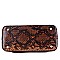 SNAKE PRINT TASSEL ACCENT SATCHEL