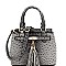 MEDIUM TASSEL ACCENT OSTRICH PRINT SATCHEL
