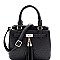 MEDIUM TASSEL ACCENT OSTRICH PRINT SATCHEL