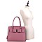 Structured Bow Accent Satchel Wallet SET