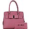 Structured Bow Accent Satchel Wallet SET