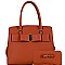 Structured Bow Accent Satchel Wallet SET