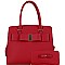 Structured Bow Accent Satchel Wallet SET