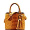 Medium Ostrich Print 3-Compartment 2-Way Satchel