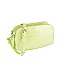 Silver Croc Crossbody Bag