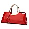 GLOSSY METAL FRAMED SATCHEL BAG