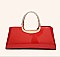 GLOSSY METAL FRAMED SATCHEL BAG