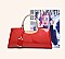 GLOSSY METAL FRAMED SATCHEL BAG