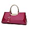GLOSSY METAL FRAMED SATCHEL BAG