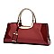 GLOSSY METAL FRAMED SATCHEL BAG