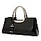 GLOSSY METAL FRAMED SATCHEL BAG