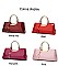 GLOSSY METAL FRAMED SATCHEL BAG