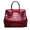 PATENT CROCODILE PADLOCK SATCHEL