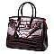 PATENT CROCODILE PADLOCK SATCHEL