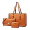 3 IN 1 CROCODILE PRINT SATCHEL CLUTCH SET
