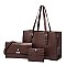 3 IN 1 CROCODILE PRINT SATCHEL CLUTCH SET