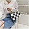 CHECKERED WEAVE CHAIN STRAP SHOULDER MESSENGER BAG