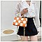 CHECKERED WEAVE CHAIN STRAP SHOULDER MESSENGER BAG