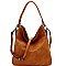 TWO WAY LASER CUT DETAIL HOBO BAG