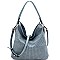 TWO WAY LASER CUT DETAIL HOBO BAG