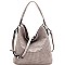 TWO WAY LASER CUT DETAIL HOBO BAG
