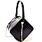 Ostrich Embossed Boxy Medium Satchel Shoulder MH-LHU164
