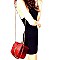 Ostrich Embossed Boxy Medium Satchel Shoulder MH-LHU164