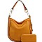 Braid Accent Large Hooked Single Strap Hobo Wallet SET