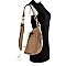 Braid Accent Large Hooked Single Strap Hobo Wallet SET
