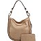 Braid Accent Large Hooked Single Strap Hobo Wallet SET