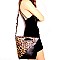 METAL HANDLE LEOPARD PRINT SATCHEL WALLET SET